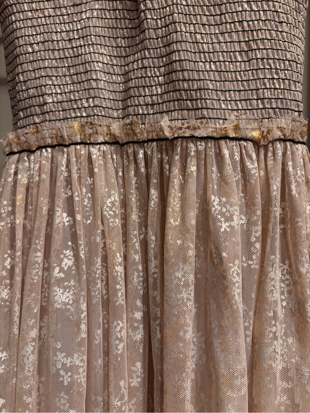 Vintage Free People Black & Gold Metallic Dee Dress - Lined Size Small - Picture 9 of 12